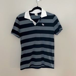 Ambercrombie Kids Polo Navy and Blue Stripe. Worn once. Size XL 16